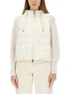 Brunello Cucinelli Wool Sleeved Down Jacket In White