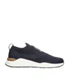 Brunello Cucinelli Knitted Slip-on Sneakers In Navy