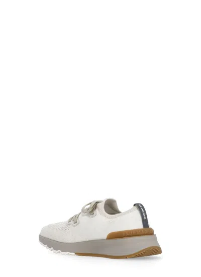 Brunello Cucinelli Knitted Sneakers In Beige