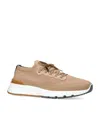 Brunello Cucinelli Knitted-upper Sneakers In Beige