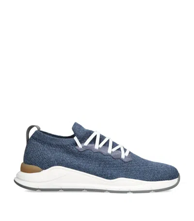 Brunello Cucinelli Kids' Knitted Sneakers In Blue