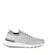 Brunello Cucinelli Runners In Techno Cotton Knit With Termonastrature Shoes In Brown