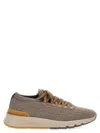 Brunello Cucinelli Men Knitted Sneakers In Brown