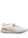 Brunello Cucinelli Knitted Low-top Sneakers In White