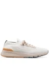 Brunello Cucinelli Knitted Low-top Sneakers In Grey
