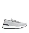 Brunello Cucinelli Knitted Sneakers In Grey