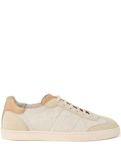 Brunello Cucinelli Knitted Sneakers In Neutrals