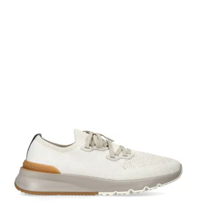 Brunello Cucinelli Knitted Sneakers In White