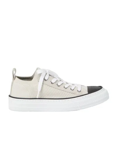 Brunello Cucinelli Knitted Sneakers In White