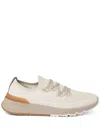 Brunello Cucinelli Logo Embossed Low-top Sneakers In White