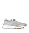 Brunello Cucinelli Mens Grey Sportiv Knitted Trainers In Gray