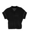 Brunello Cucinelli Knitted T-shirt In Black