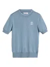 Brunello Cucinelli Knitted T-shirt In Blue