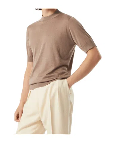 Brunello Cucinelli Knitted T-shirt In Nude