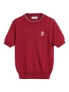Brunello Cucinelli Knitted T-shirt In Red