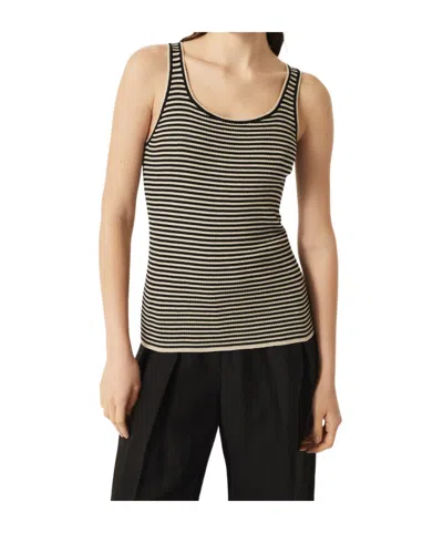BRUNELLO CUCINELLI BRUNELLO CUCINELLI STRIPED SLEEVELESS KNITTED TOP