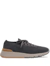 Brunello Cucinelli Knitted-upper Sneakers In Grey