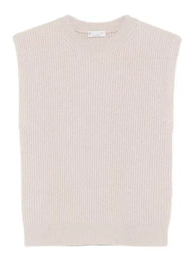 Brunello Cucinelli Knitted Vest In Black