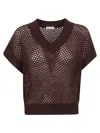 Brunello Cucinelli Knitted Vest In Brown