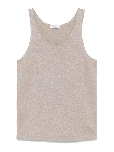Brunello Cucinelli Knitted Vest In Brown