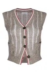 Brunello Cucinelli V-neck Sleeveless Knit Vest Design In Cer11