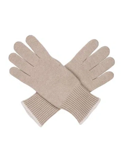 Pre-owned Brunello Cucinelli Knitted Winter Gloves W/tags In Neutral