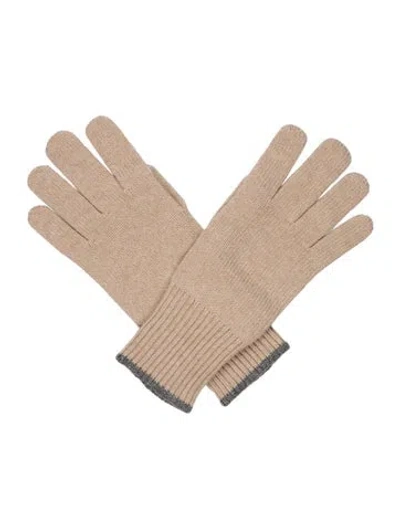 Pre-owned Brunello Cucinelli Knitted Winter Gloves W/tags In Neutral