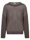 Brunello Cucinelli Chocolate Cotton And Linen Sweater