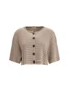 Brunello Cucinelli Women Cropped Striped Cardigan