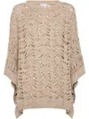 Brunello Cucinelli Open-knit Lightweight Top With Wide Sleeves