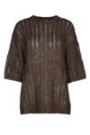 Brunello Cucinelli Rustic Duzzling Net Jersey Sweater