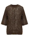 Brunello Cucinelli Rustic Duzzling Net Jersey Sweater