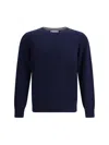 Brunello Cucinelli Men Cashmere And Silk Sweater In Blue