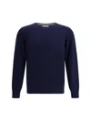Brunello Cucinelli Men Cashmere And Silk Sweater In Blue