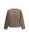 Brunello Cucinelli Women Sweater With Sequins In Brown