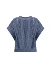 Brunello Cucinelli Knit Vest Lace Detail