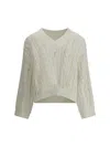 Brunello Cucinelli Lace-knit Sweater In Neutral