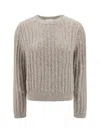 Brunello Cucinelli Beige Wool And Cashmere Sweater In Neutral