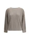 Brunello Cucinelli Ribbed Crew Neck Knitwear With Lurex Shine