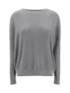 Brunello Cucinelli Ribbed Sweater In Gray