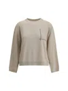 Brunello Cucinelli Oversized Sweater In Beige