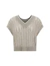 Brunello Cucinelli Beige Cotton Knitwear In Beige