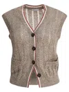 Brunello Cucinelli Knitwear With Button Detailing And Front Pockets In Beige