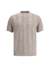 Brunello Cucinelli Knit Polo Shirt In Beige
