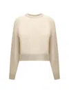 Brunello Cucinelli Sequin Embellished Knit Sweater In Neutral