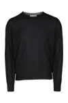 Brunello Cucinelli Long Sleeve Ribbed Cuff Knit Sweater In Black