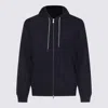 Brunello Cucinelli Techno Cotton Interlock Zip-front Hooded Sweatshirt In Blue