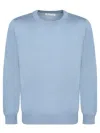 Brunello Cucinelli Classic Crew-neck Sweater With Ribbed Cuffs In Blue