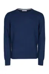 Brunello Cucinelli Relaxed Fit Blue Cashmere Sweater In Blue