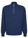 Brunello Cucinelli Sapphire Blue Cashmere Midzip Sweater In Blue